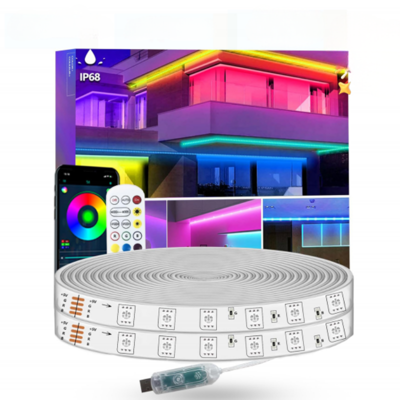 USB Smart RGB 7-Color Kit, Outdoor Rubber-Coated, 2.4G Bluetooth